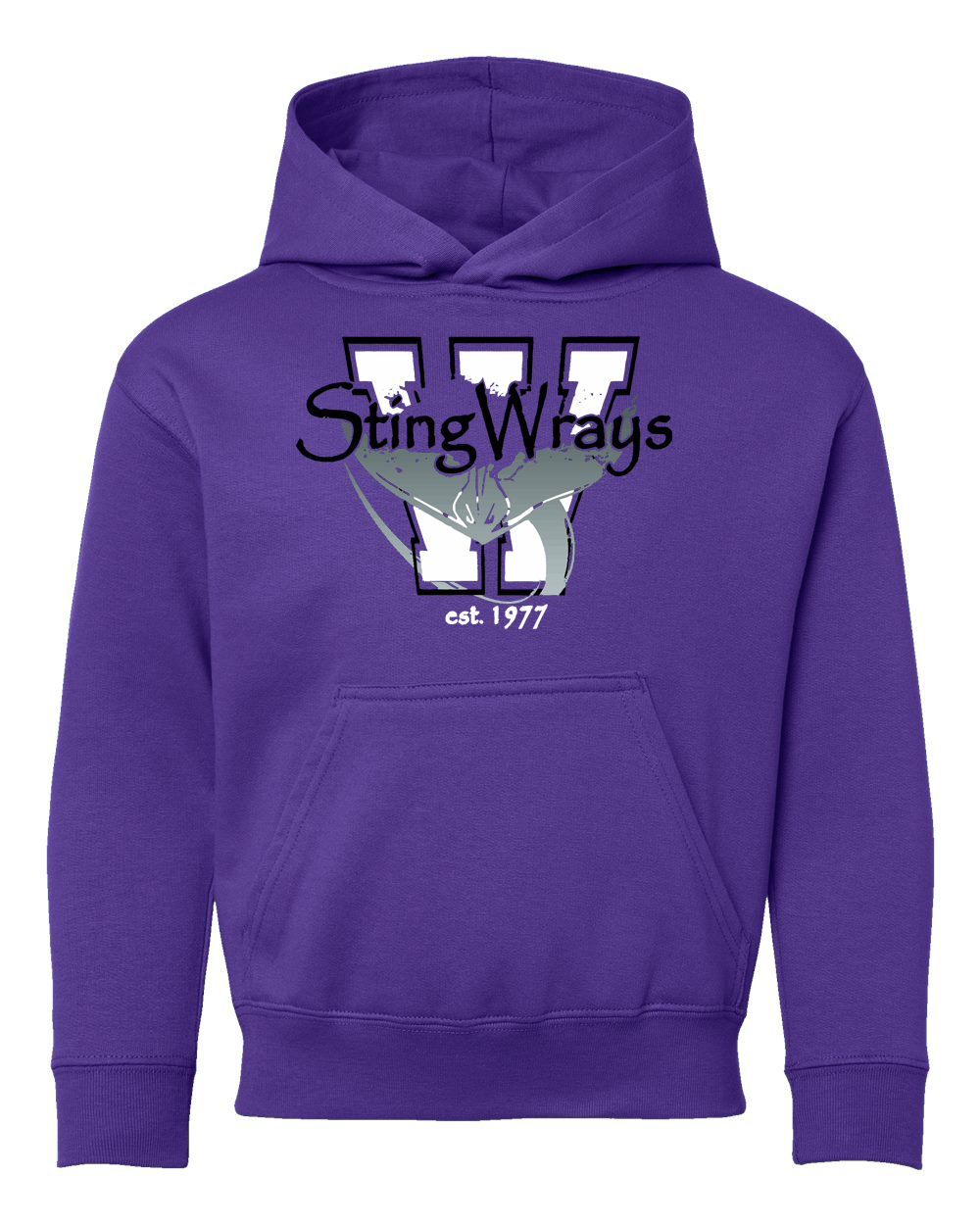 youth purple hoodie | wray sting wrays swim team hoodie