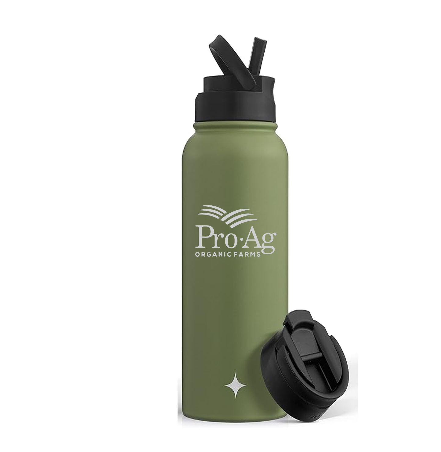 triple insulated water bottle with straw lid and flip lid