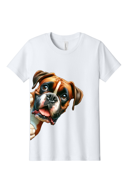 Peek-a-Boo Dogs Youth Tee – White | 15 Dog Breed Designs
