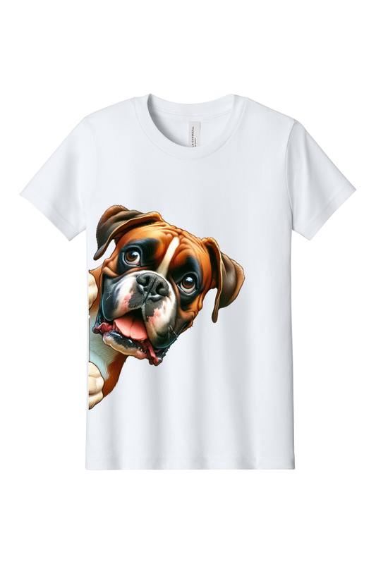 Peek-a-Boo Dogs Youth Tee – White | 15 Dog Breed Designs
