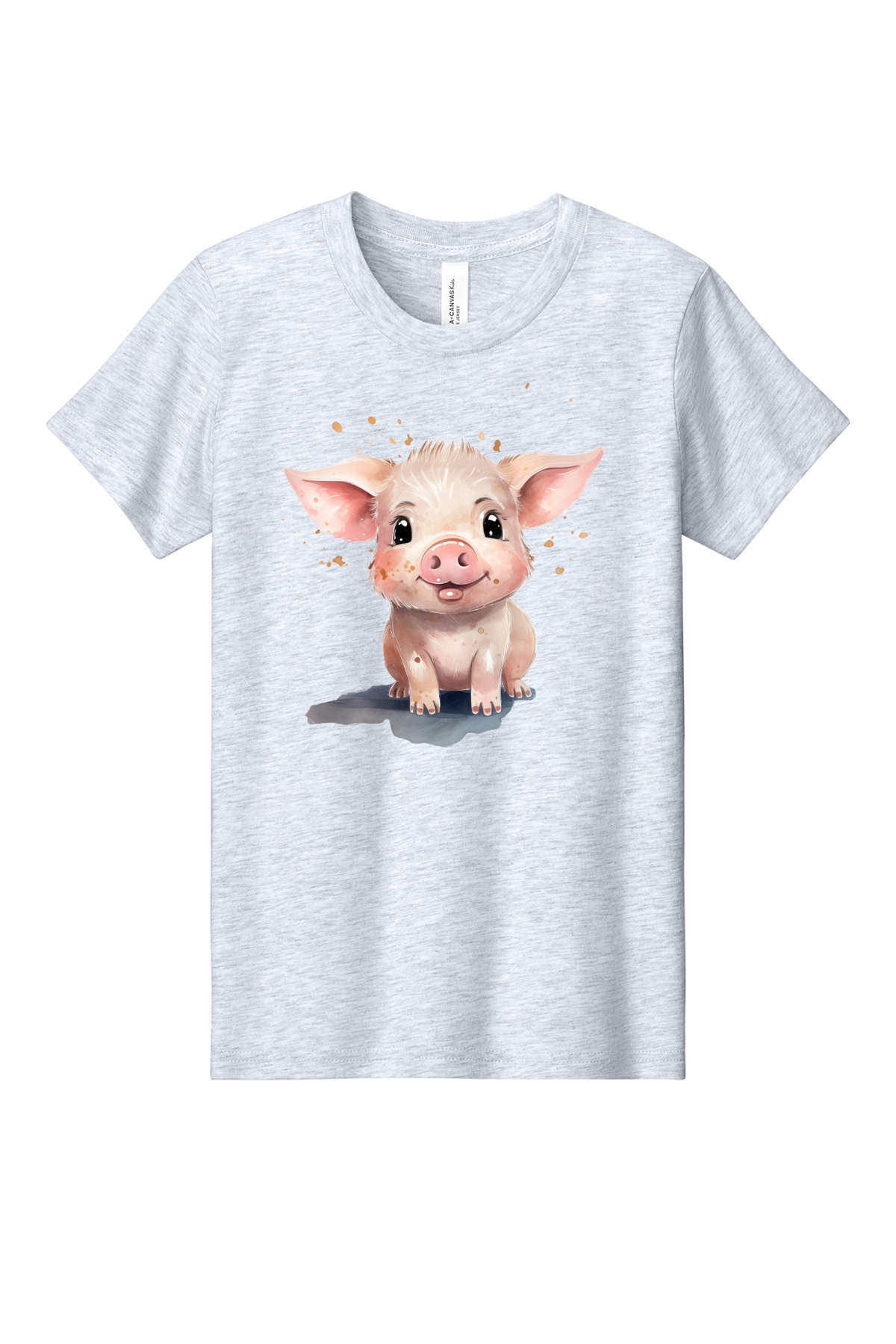 cute farm animals youth tee – heather grey | 7 farm animal designs