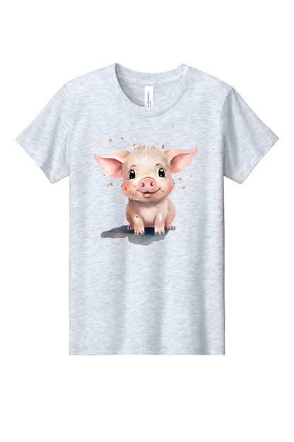 Cute Farm Animals Youth Tee – Heather Grey | 7 Farm Animal Designs