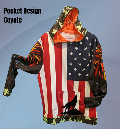 One-Of-A-Kind Custom-Designed American & Camo Sublimated Hoodie