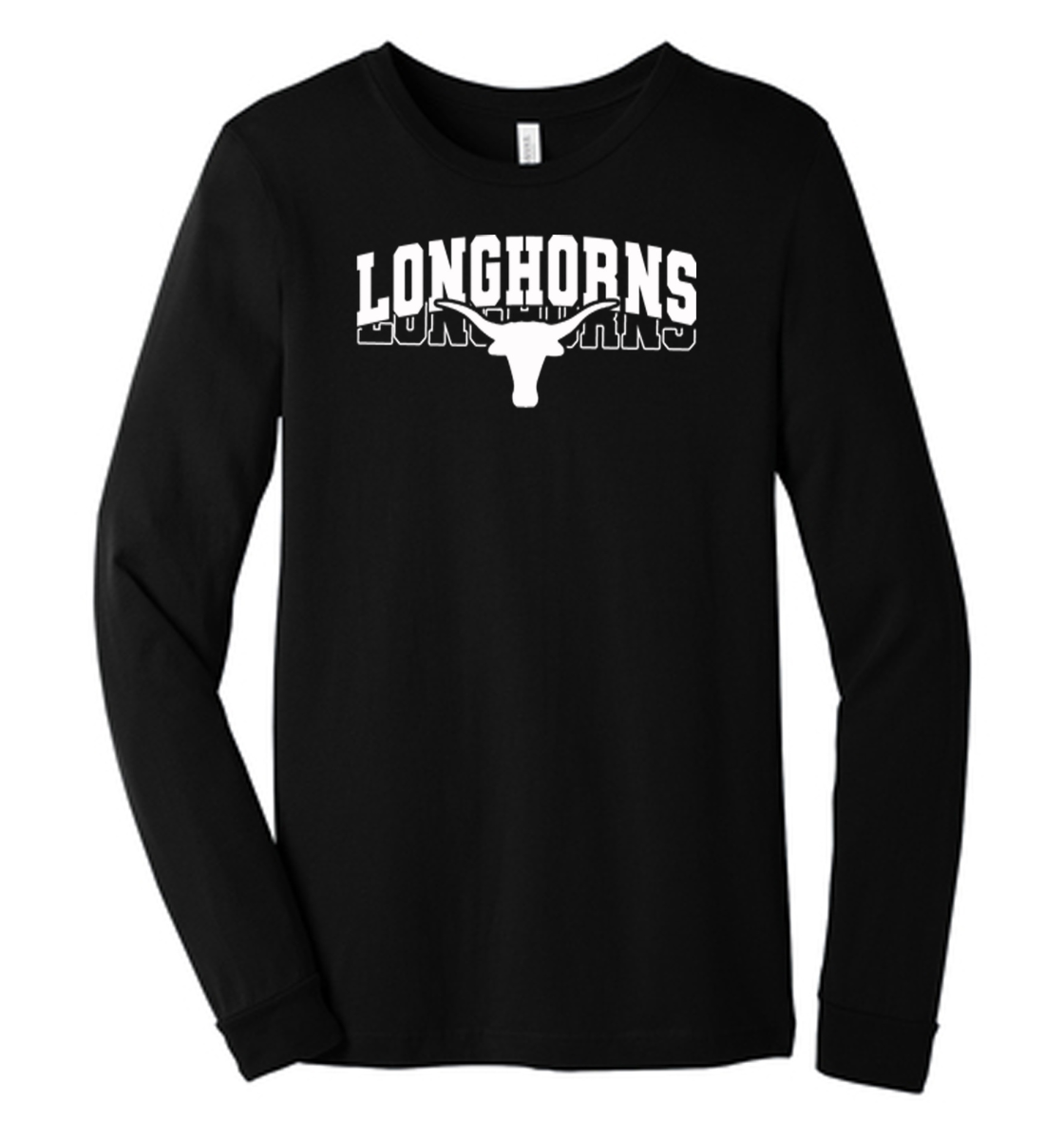 bold b&w lone star longhorns long sleeve tee - unisex