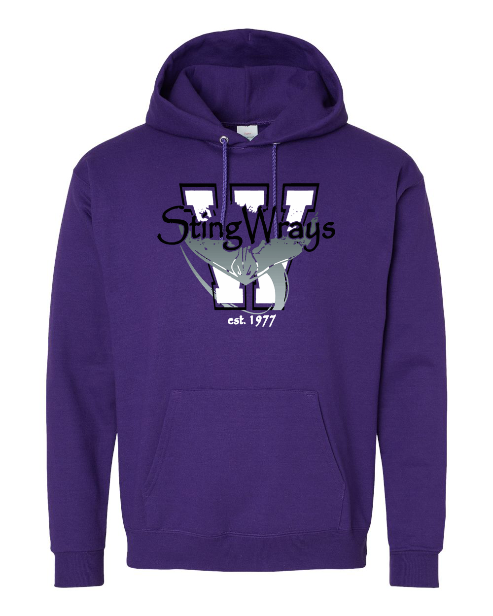 adult purple hoodie | wray sting wrays swim team hoodie