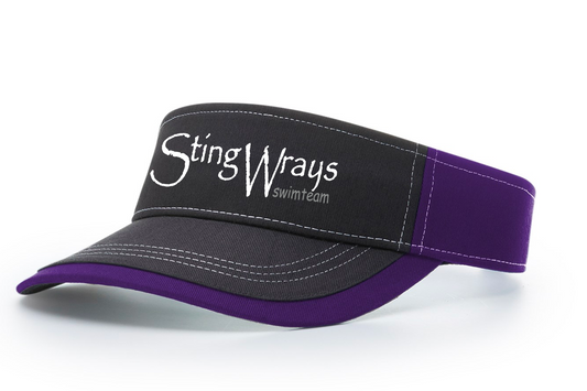 Purple/Charcoal Visor | Wray Sting Wrays Swim Team Visor