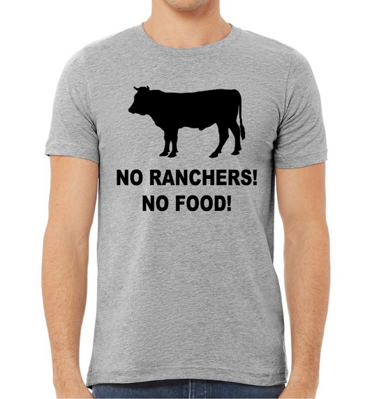 Yuma County Ag Week Unisex Tee Shirt 2024 No Ranchers No Food Steer Design